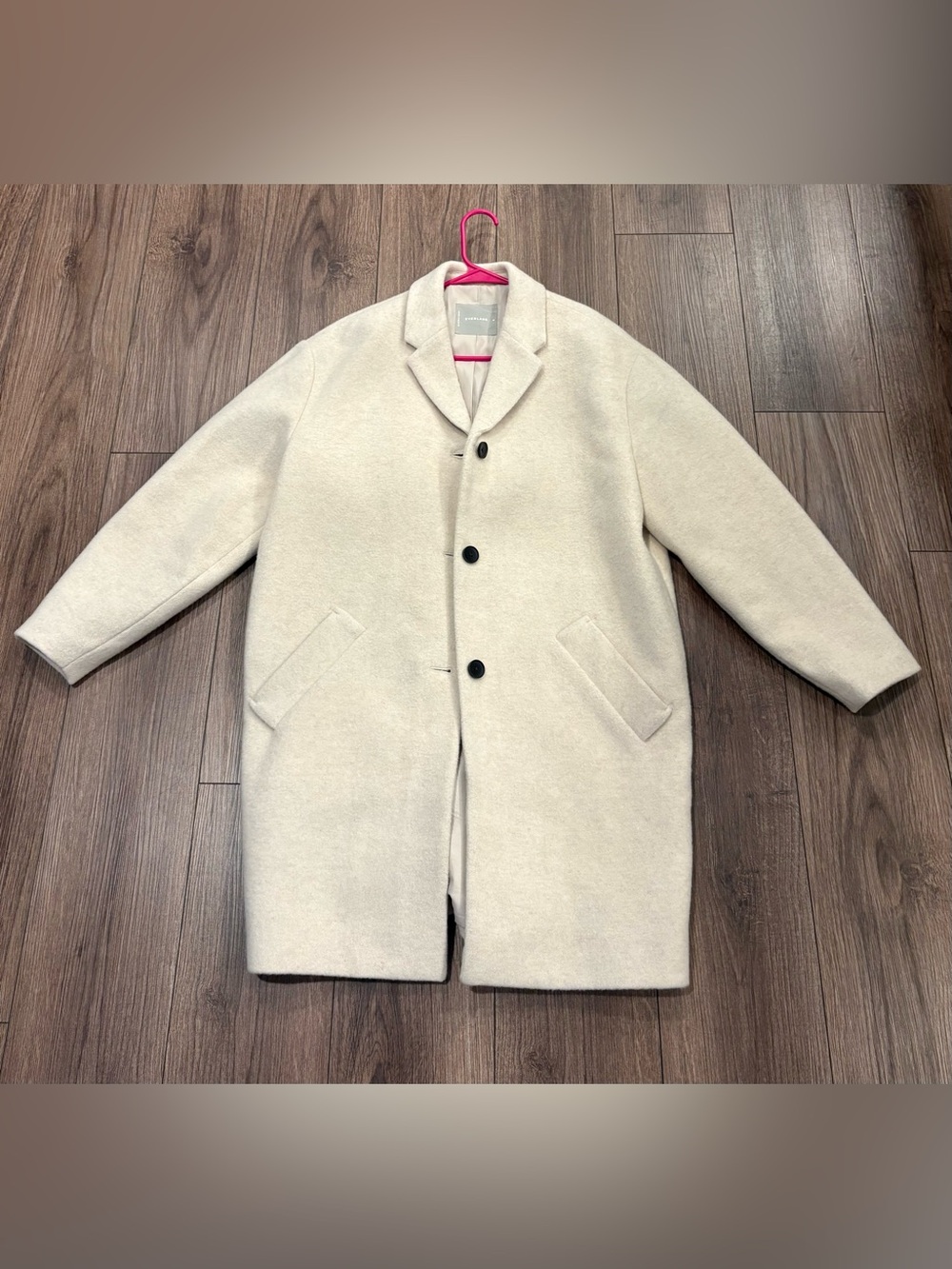 Everlane Cream Single-Breasted Wool-Blend Trench Coat
